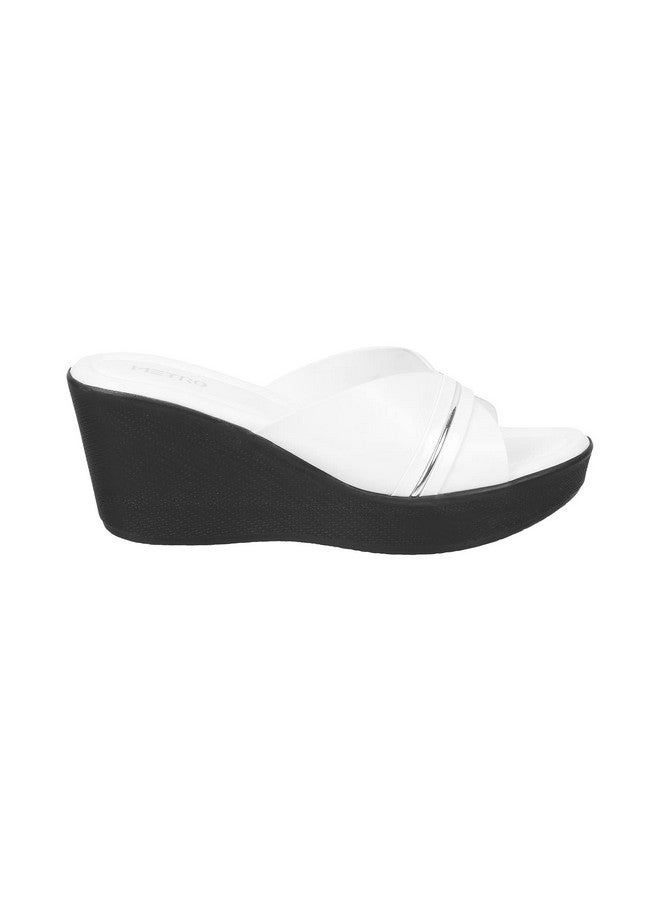 Metro Women Wedge Heel Fashion Slip-on White UK/7 EU/40 (34-122) - Image 3