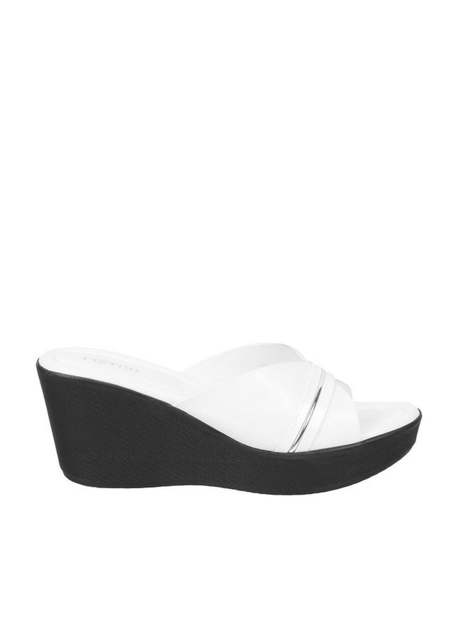 Metro Women Wedge Heel Fashion Slip-on White UK/7 EU/40 (34-122) - Image 1