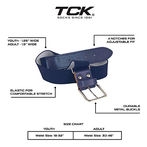 TCK Baseball/Softball Adult Belt & Socks Combo Set (Navy, Medium) - Navy,Medium - Image 3