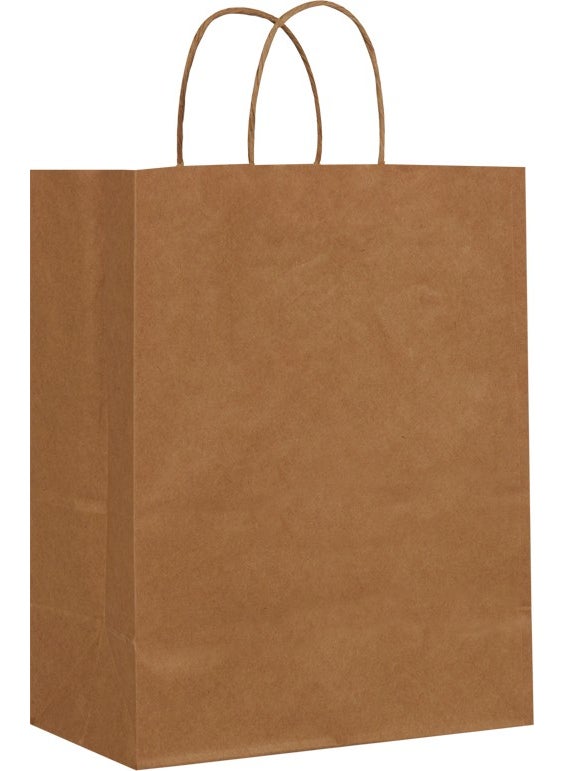 Packanya 20x10x22-50 Pieces Twist Handle Kraft Bag  - Image 2