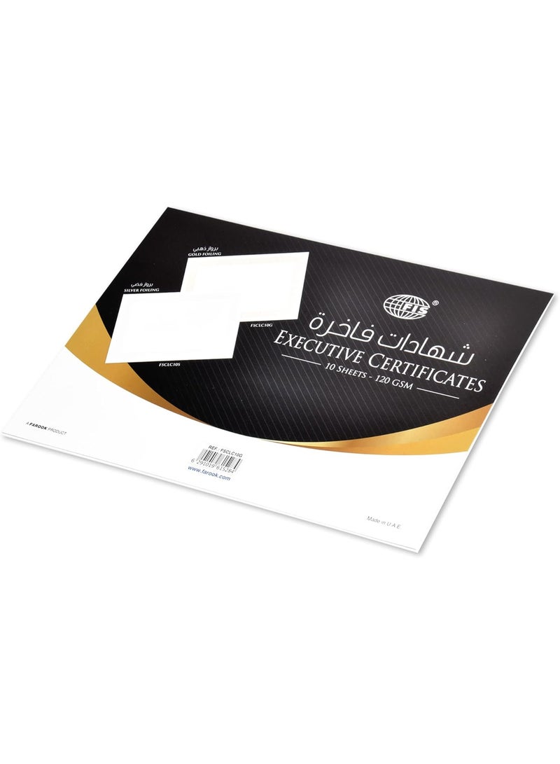 FIS شهادة تصميم مع طباعة ذهبية (10 قطعة/عبوة) - Image 2