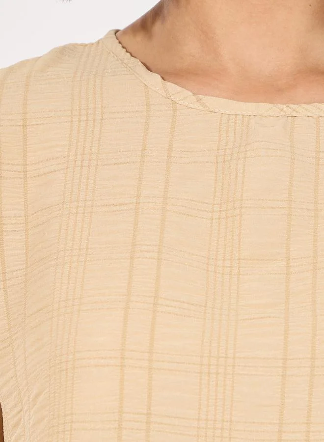 Styli Textured Top & Wide Leg Pants Modest Set