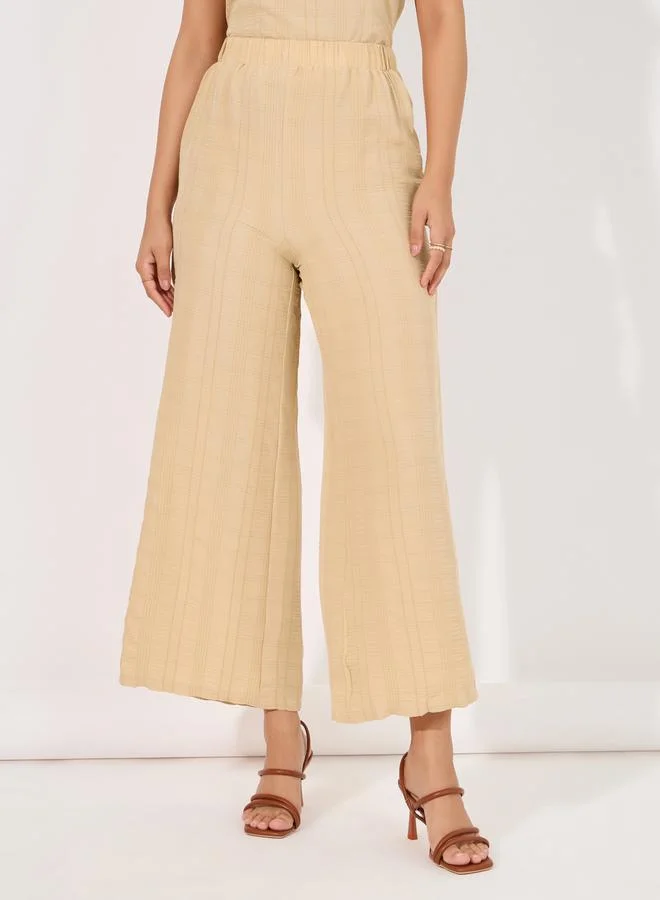 Styli Textured Top & Wide Leg Pants Modest Set