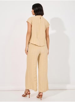 Styli Textured Top & Wide Leg Pants Modest Set  - Image 4