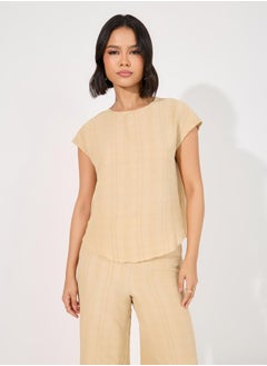 Styli Textured Top & Wide Leg Pants Modest Set  - Image 2
