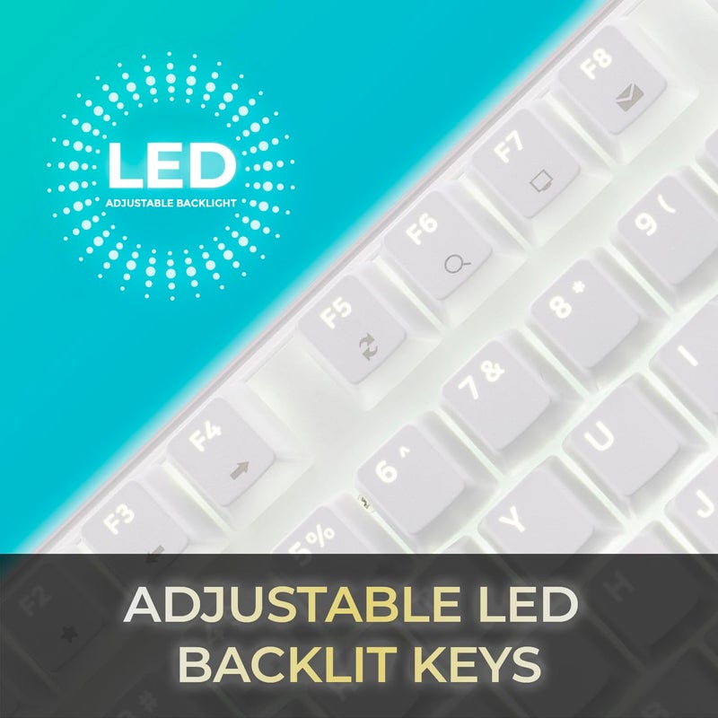 Adesso AKB-680UW Mechanical Keyboard with Copilot AI Hotkey - Brown Switch, Multi-OS Compatible | Enhanced Productivity with Tactile and Quiet Feel and Multimedia Keys, White - Image 5
