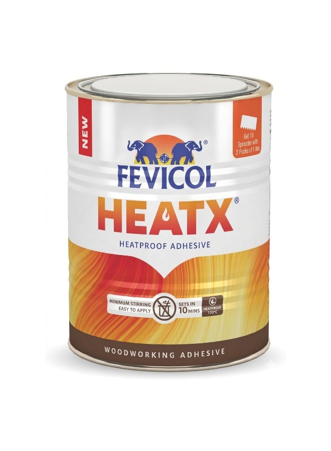 Fevicol HeatX Fast Setting Heatproof Adhesive 650ml | 10-Minute Set Time | Instant Mix | Water-Resistant Strong Bond Glue for Wood, Laminate & Industrial Use