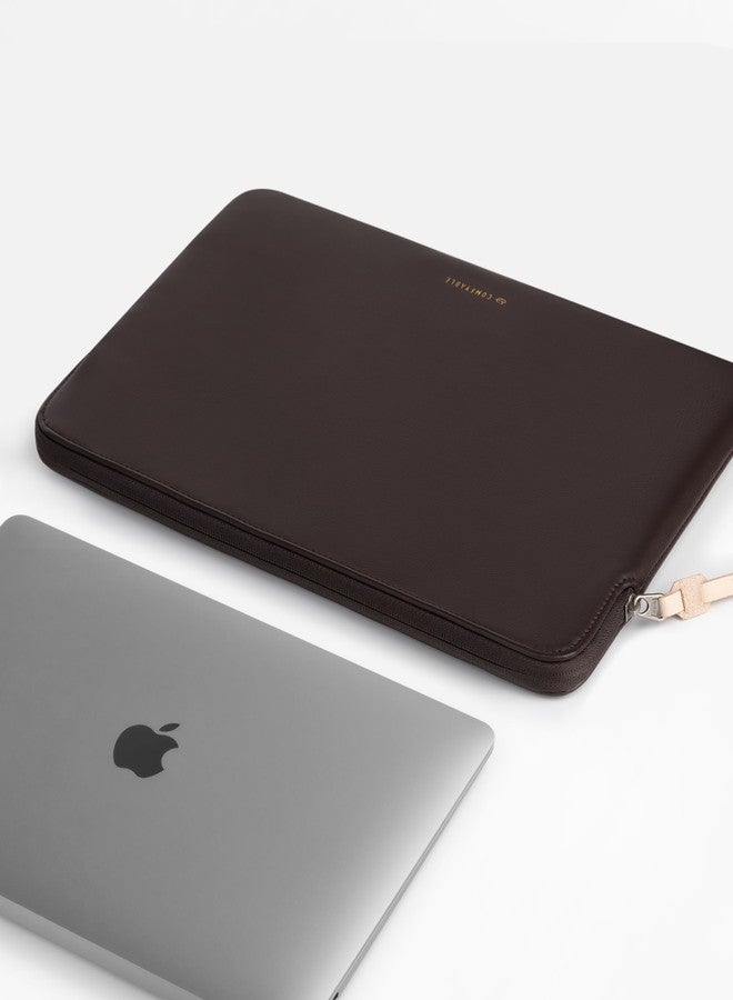 Comfyable Leather Laptop Sleeve Compatible with 16 Inch MacBook Pro M4 2024 & 15 Inch MacBook Air M4 M3 M2 2025, Chocolate - Image 5