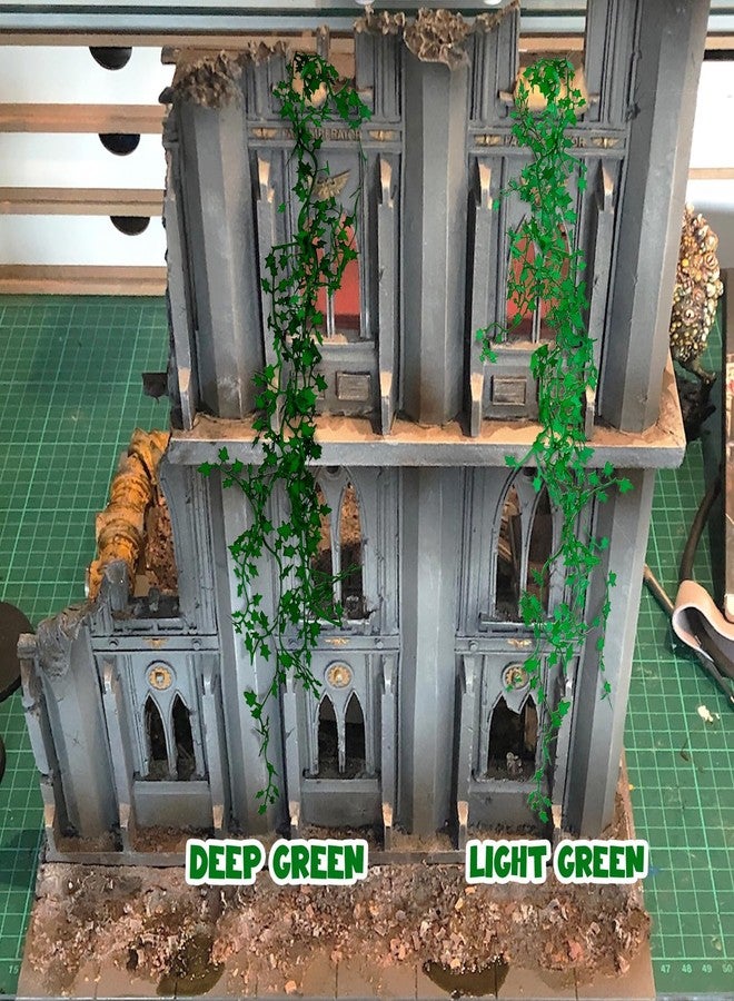 Warmtree Realistic Miniature Vines Simulation Vine for DIY Mini Model Railway Fairy Garden Architecture Diorama Scenery Landscape Layout (Dark Green) - Image 5