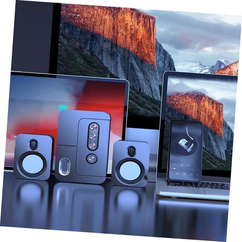 USB Laptop Computer Desktop Speaker 3D Surround Sound Bass Portable Music Speaker with USB Power, Black, Compatible with Windows for Home and Office Use - Image 4