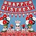 Funmemoir Soccer Birthday Party Decorations Red and White Happy Birthday Banner Triangle Flag Banner Cupcake Cake Toppers Tablecloth for Boys Soccer Fans Theme Party Decorations - Image 4