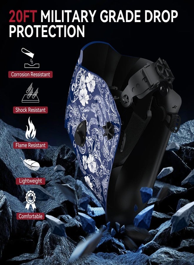 ARCCAPTAIN Large Viewing Screen Welding Helmet, 1/1/1/1 Top Optical Clarity Auto Darkening Welding Hood, 4 Arc Sensor 1/25000s Response Time True Color Weld Hood Helmet HSH-S800 Flower - Image 2