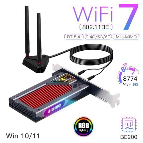 F FENVI FENVi WiFi 7 PCIe Card for Desktop 93Gbps TriBand Adapter with Bluetooth 54 6GHz Band for Gaming Streaming Compatible with Windows 1011 64bitNot Compatible with AMD Motherboard - Image 3