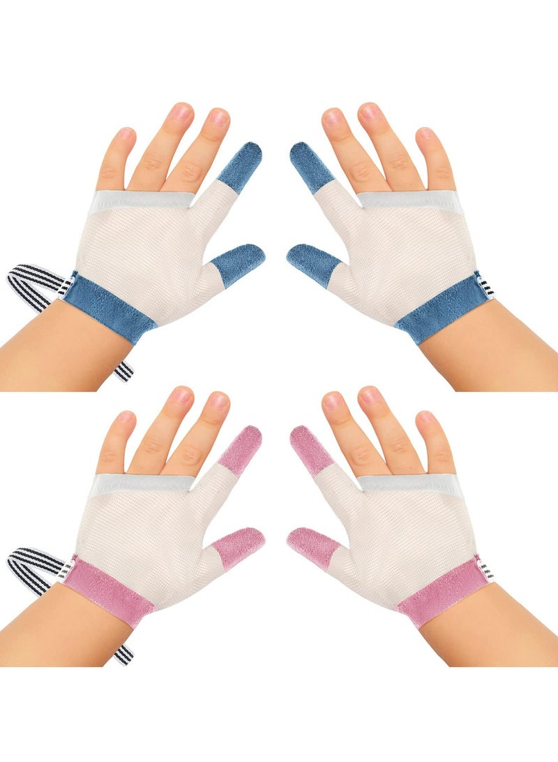 CMGTYYD Baby Stop Thumb Sucking Finger Guard, Breathable Finger Protection Kid, Soft Mesh Fabric Stop Sucking Glove No Scratch Breathable Finger Thumb Protector with Wrist Band for Kids Toddlers (2 pcs) - Image 1
