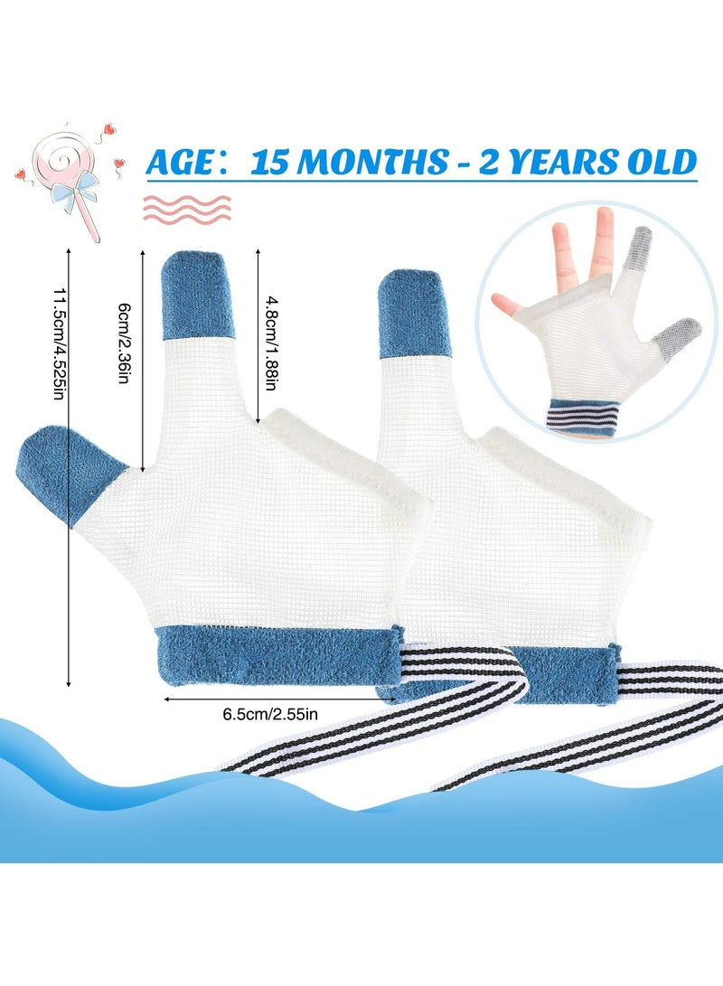 CMGTYYD Baby Stop Thumb Sucking Finger Guard, Breathable Finger Protection Kid, Soft Mesh Fabric Stop Sucking Glove No Scratch Breathable Finger Thumb Protector with Wrist Band for Kids Toddlers (2 pcs) - Image 2