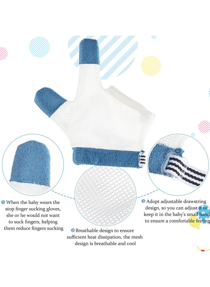CMGTYYD Baby Stop Thumb Sucking Finger Guard, Breathable Finger Protection Kid, Soft Mesh Fabric Stop Sucking Glove No Scratch Breathable Finger Thumb Protector with Wrist Band for Kids Toddlers (2 pcs) - Image 3