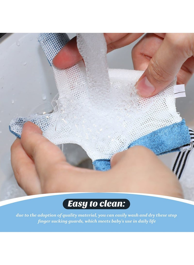 CMGTYYD Baby Stop Thumb Sucking Finger Guard, Breathable Finger Protection Kid, Soft Mesh Fabric Stop Sucking Glove No Scratch Breathable Finger Thumb Protector with Wrist Band for Kids Toddlers (2 pcs) - Image 5