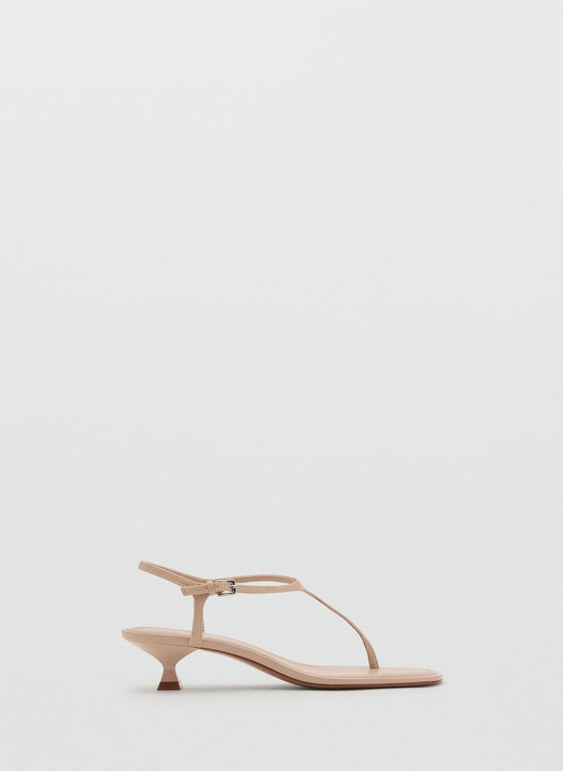 MANGO Kitten Heel Sandals With Straps  - Image 1