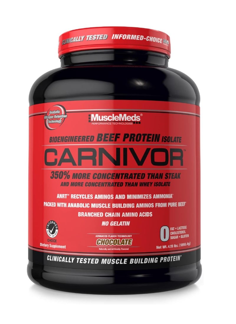 MUSCLEMEDS Beef Protein Isolate Carnivor  Chocolate  4.19lbs (1898.4g)  - Image 1