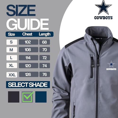 Dunbrooke NFL Dallas Cowboys Men's Softshell Jacket, X-Large, Graphite - Image 3