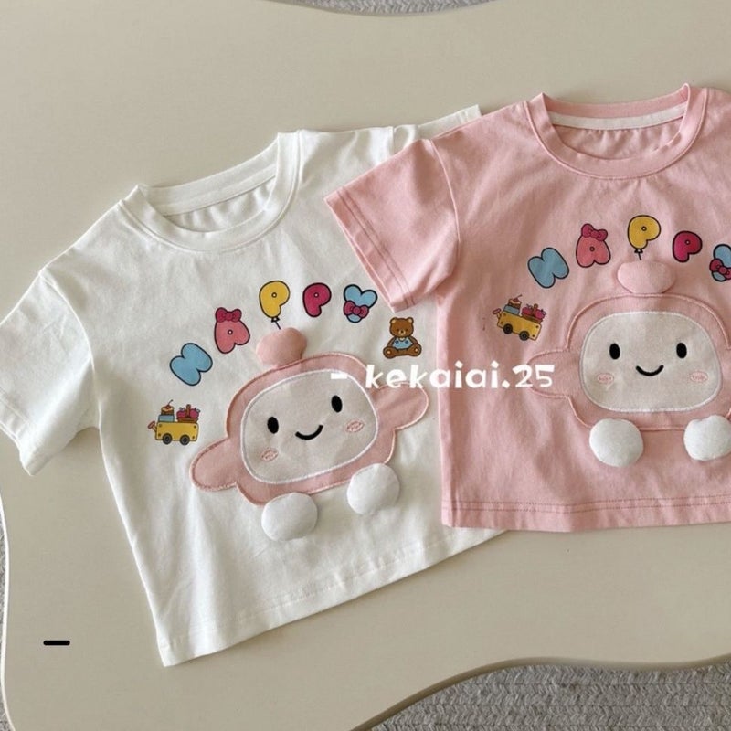 New Girls' Summer Short-Sleeved New T-Shirt Western-Style Children'S Wear Tops Egg Cartoon Printing 0120A072 - Image 4