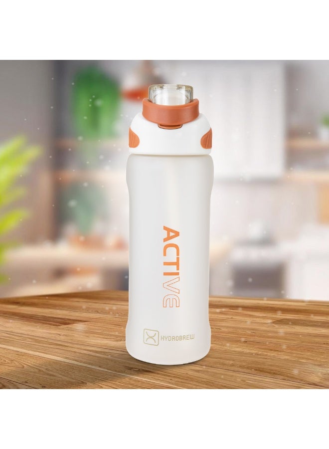 Hydrobrew Personalized Sip Switch Tritan Water Bottle 1000ml Leakproof, BPA Free, Straw & Spout Lid- Ivory Terracotta - Image 2