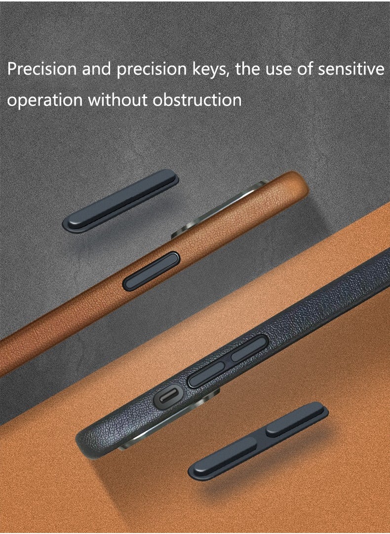 Color Fans - Case for iPhone 14 Pro Max Fashion Leather Magnetic Cover Orange - Image 1