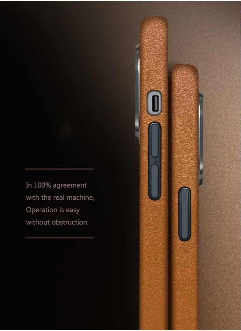 Color Fans - Case for iPhone 14 Pro Max Fashion Leather Magnetic Cover Orange - Image 1