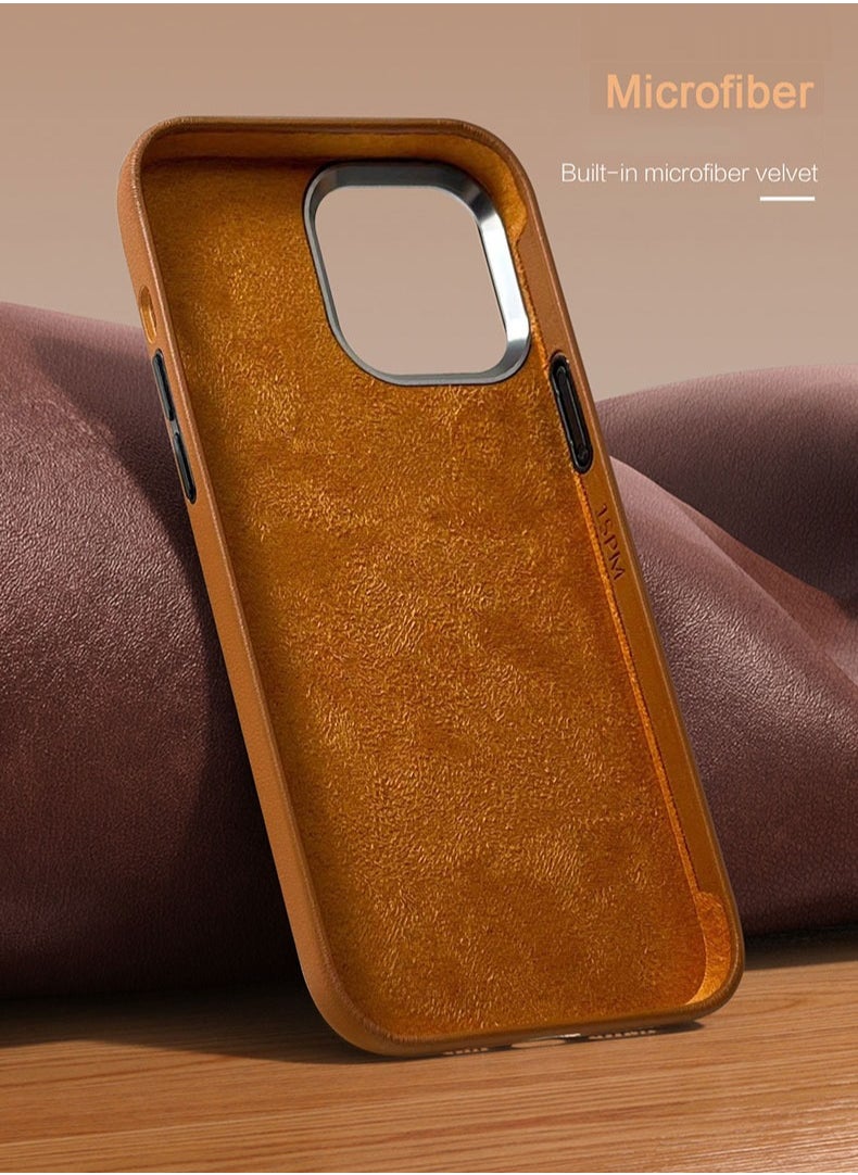 Color Fans - Case for iPhone 14 Pro Max Fashion Leather Magnetic Cover Orange - Image 1