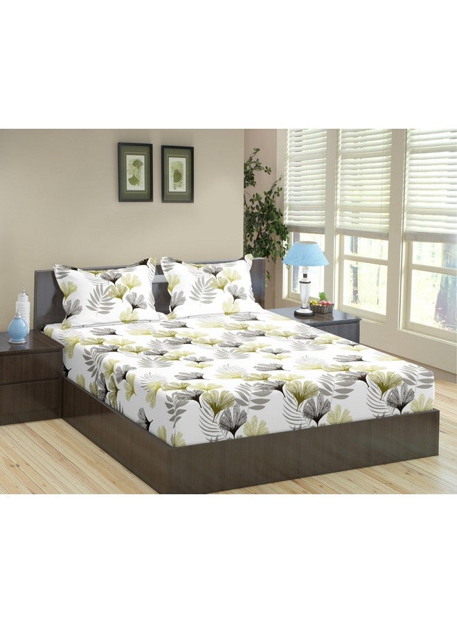 Trance Home Linen ملايات منزل ترانس 100% قطن 180 TC 78"X48" حجم سرير توأم مع ملاءة مطاطية | غطاء سرير مطبوع بحجم توأم مع 2 غطاء وسادة (78X48 بوصة، أخضر الجنة) - Image 1