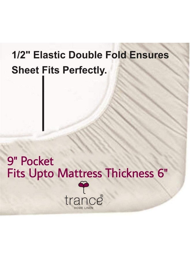 Trance Home Linen ملايات منزل ترانس 100% قطن 180 TC 78"X48" حجم سرير توأم مع ملاءة مطاطية | غطاء سرير مطبوع بحجم توأم مع 2 غطاء وسادة (78X48 بوصة، أخضر الجنة) - Image 4