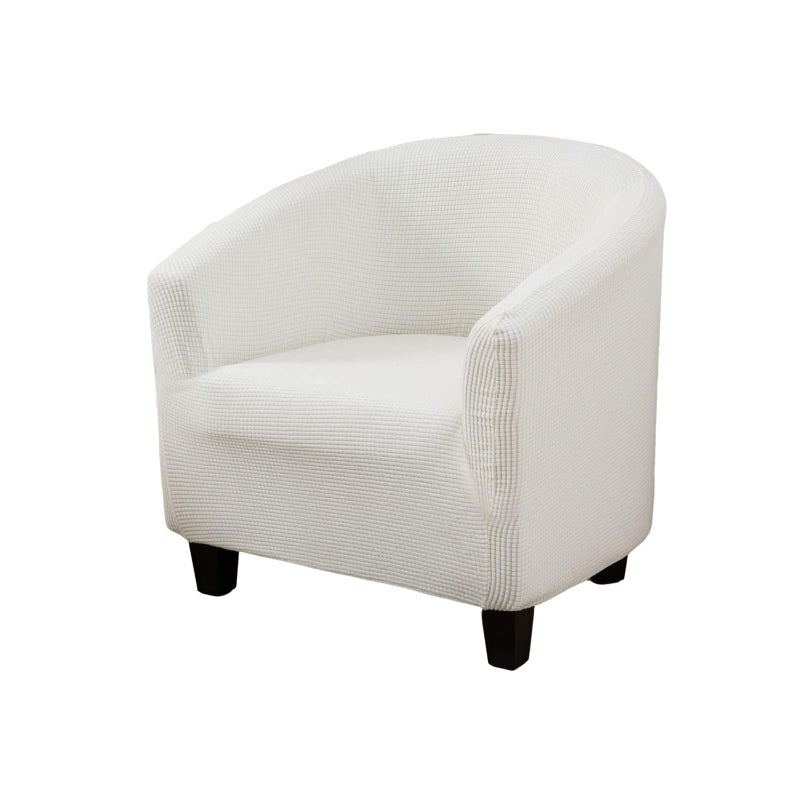 NILUOH Club Chair Slipcover Jacquard Tub Chair Cover Stretch Armchair Covers Sofa Cover Furniture Protector for Living Room (Jacquard Off-White) - Image 1