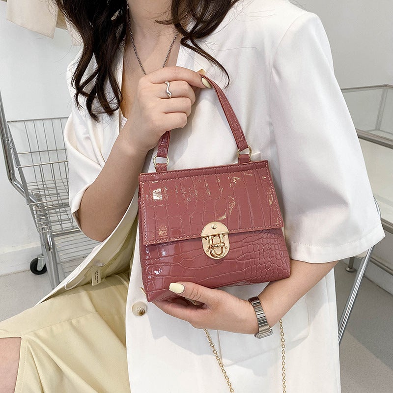2022 Fashion Women'S Handbag Crocodile Pattern Shoulder Crossbody Bag Chain Lock Small Bag - Image 3