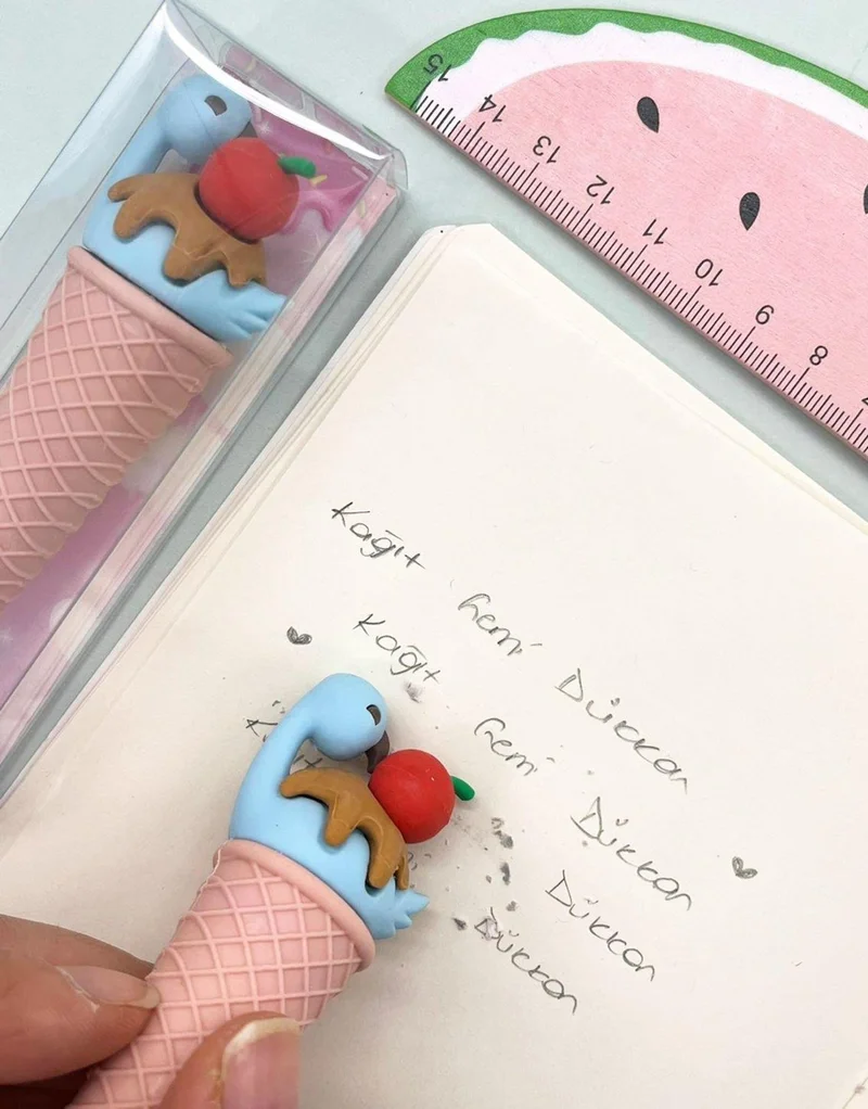 Kağıt Gemi Dükkan Brown Color Flamingo Cone Eraser