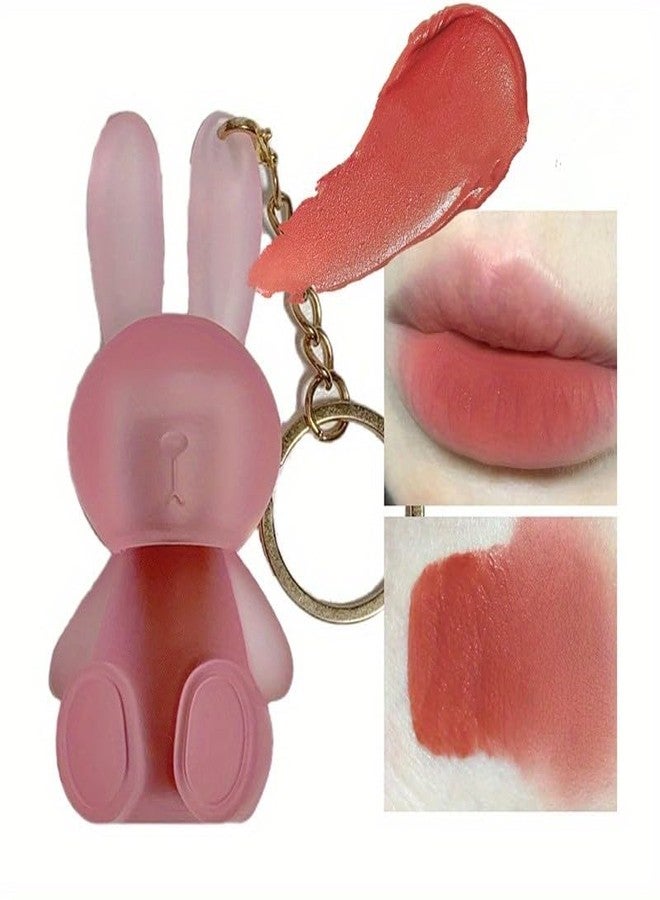 GEGE BEAR Bunny Velvet Lip Mud | Soft Matte Finish | Hydrating | Long-Lasting | Non-Sticky | Keychain Design | Trendy Lipsticks for Women | 6 Colors, 4ml (01-MILKY, 4mL) - Image 1
