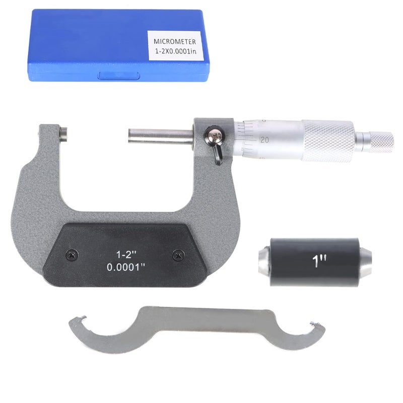 findmall 1-2" Outside Micrometer 0.0001" Carbide Tipped 1-2 Inch Micrometer Machinist Tool - Image 2