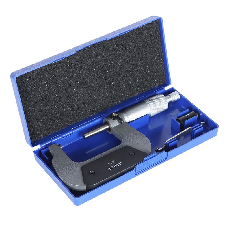 findmall 1-2" Outside Micrometer 0.0001" Carbide Tipped 1-2 Inch Micrometer Machinist Tool - Image 1