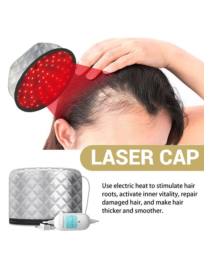 Houkea Laser Cap Adjustable Temperature, Deep Conditioning Hair Care with Temperature Control, Natural Dry Curly Oil Hair Electric Thermal Cap for Women Girls Hair Salon Home Use  - Image 4