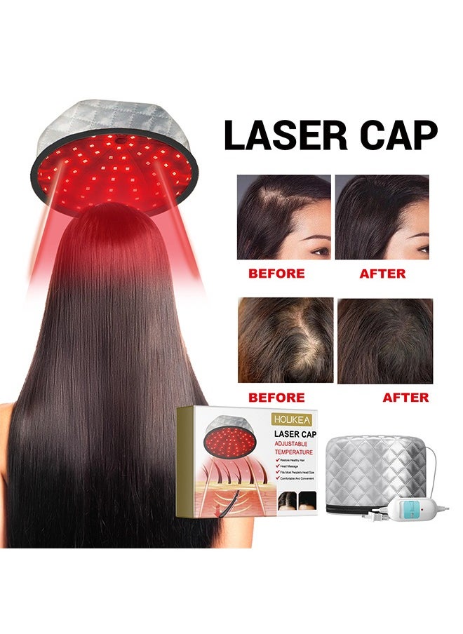 Houkea Laser Cap Adjustable Temperature, Deep Conditioning Hair Care with Temperature Control, Natural Dry Curly Oil Hair Electric Thermal Cap for Women Girls Hair Salon Home Use  - Image 5