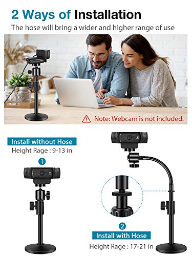 InnoGear Webcam Stand for Desk, Camera Stand Mount Gooseneck Arm for Logitech Webcam C922 C930e C920S C920 C615 C960 C920x BRIO 4K NexiGo N60, Phone Mount, Right Light, GoPro with 1/4" Thread - Image 4