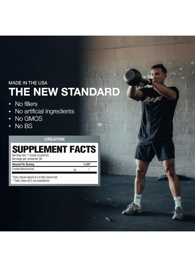 Raw RAW Creatine Monohydrate 500g (100 Servings)- Micronized Creatine Monohydrate Supplement for Workout Performance, Build Muscle & Strength - Creatine Powder for Men & Women  - Image 3