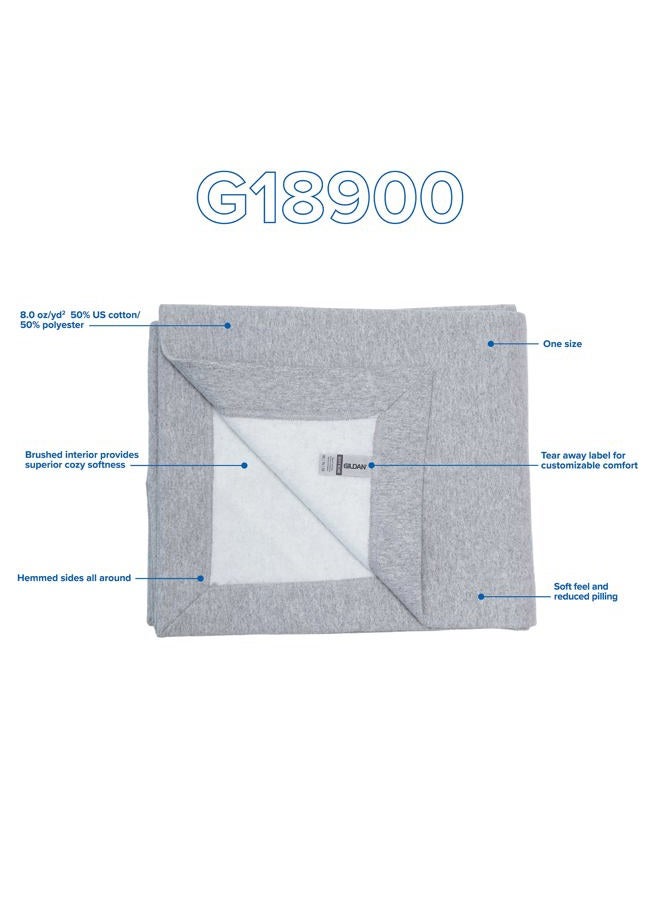 Gildan Heavy Blend Fleece Blanket, Style G18900, Navy, 50" x 60" - Image 2