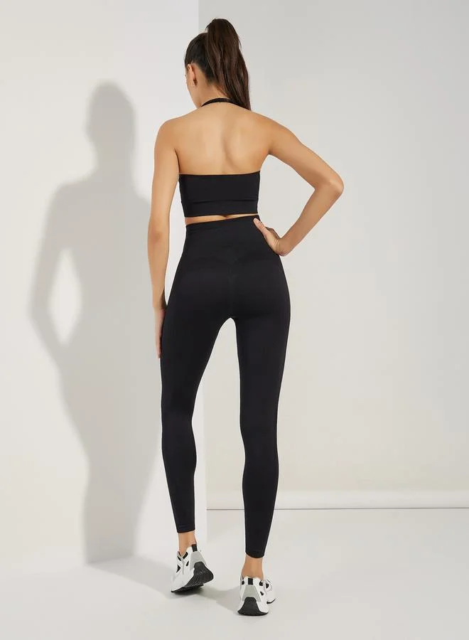 Styli Active Halter Neck Sports Bra and Leggings Set