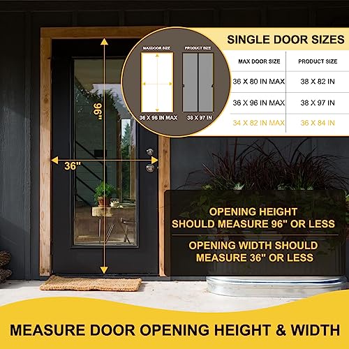 Iduontis Magnetic Screen Door - Fit for Door Size:34 x 82 Inch, Screen Itself Size:36"x84", Hands Free Mesh Partition,Heavy Duty Screen Door Mesh Curtain Keeps Bugs Out, Frame Hook & Loop, Pet and Kid Friendly - Image 2