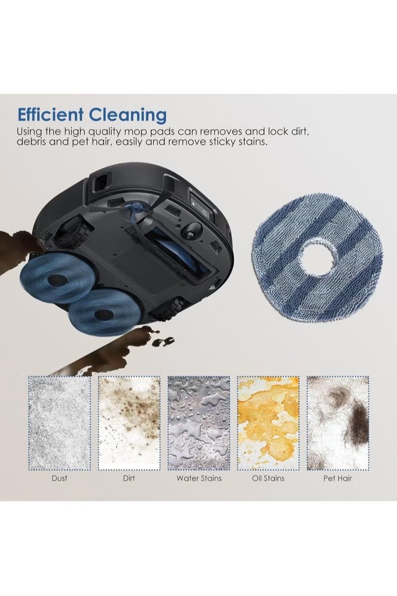 17PCS Spare Parts Compatible with eufy X10 Pro Omni Robot Vacuums Replacement Parts,X10 Pro Omni Accessories,4pcs Dust Bags, 4pcs Washable Vacuum Mop Cloths, 4pcs Side Brushes, 4pcs HEPA Filters, 1pcs Main Brush - Image 4