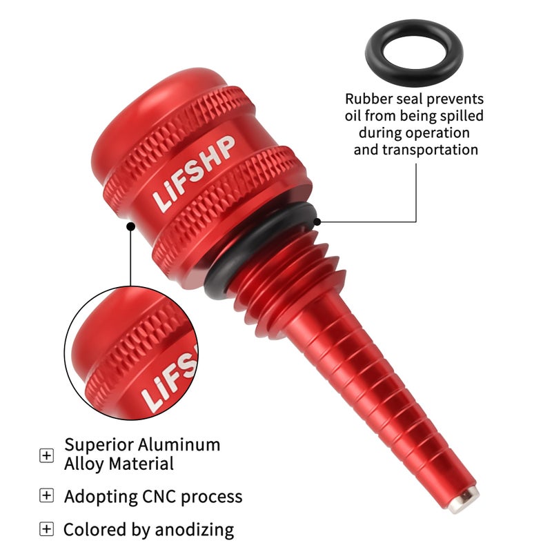 Lifshp Aluminum Alloy Generator Magnetic Oil Dipstick  For Wen 55201 Predator 212Cc 196Cc Yamaha Coleman Westinghouse Champion Ai Power Generac Pulsar And Small Inverter Generator-Red - Image 4