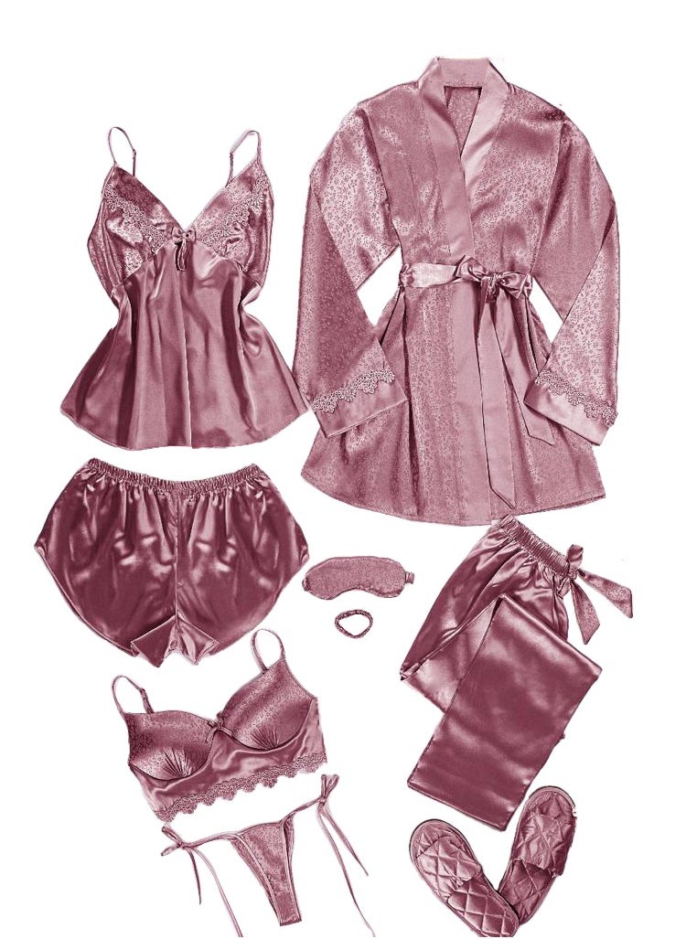 Women's 9 pieces Satin Pajama Set. Lingerie Pajama. - pzsku/Z654F392FAC27AA0E51A2Z/45/_/1706974184/feeb8468-6bff-47d8-be21-f1a9d3ceebf6