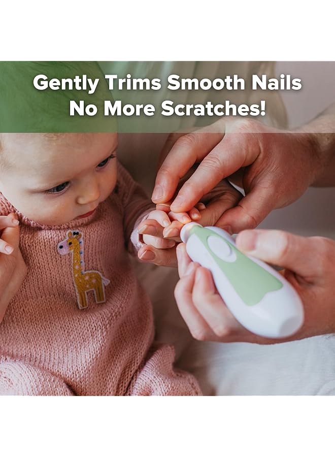 haakaa Baby Nail Trimmer Electric Baby Nail Clippers Kit For Newborn Toddler Or Adults Fingernails And Toenails Care With Extra 4 Replacement Pads New Combo Meadow - Image 2