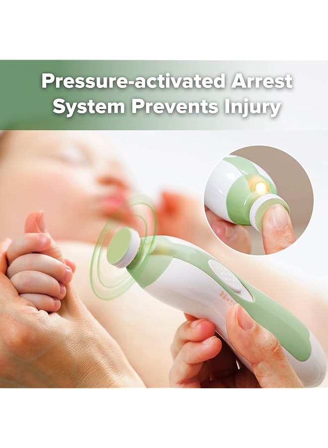 haakaa Baby Nail Trimmer Electric Baby Nail Clippers Kit For Newborn Toddler Or Adults Fingernails And Toenails Care With Extra 4 Replacement Pads New Combo Meadow - Image 4