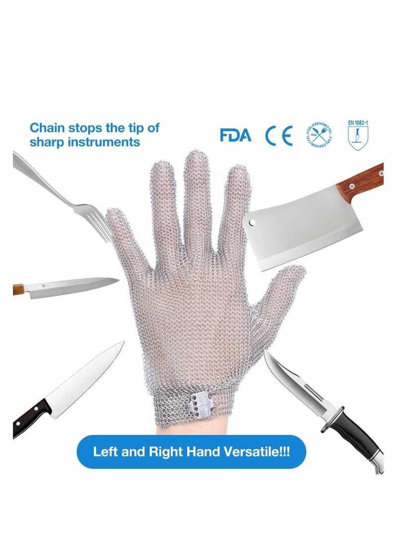 Zikra Cut Resistant Glove Stainless Steel Upgrade Mesh for Cutting Butcher Safety Work Cooking, Wood Carving, Meat Fishing, Durable Men or Women M - Image 4